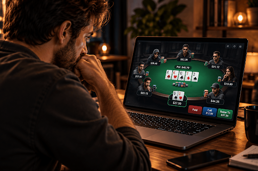 man-playing-solitaire-on-laptop